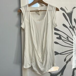 JODI ARNOLD EVOLVE cream sleeveless top with silk trim NWT S